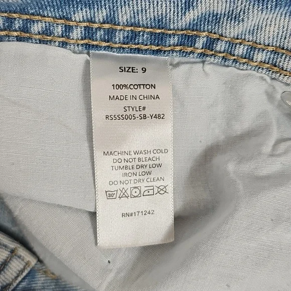 Rise Supply Co Womens High Rise Baggy Denim Shorts Jorts Light Wash 9 Streetwear - Picture 5 of 10